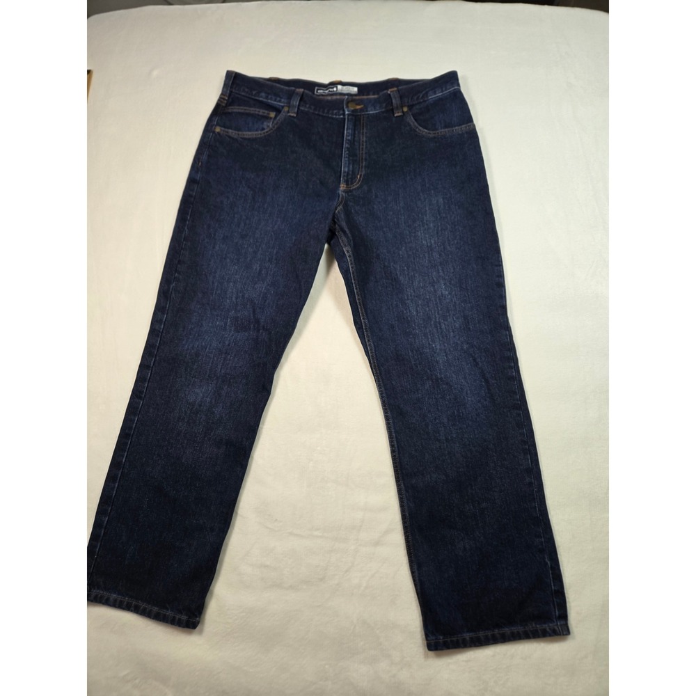 Carhartt Mens Relaxed Fit Straight Leg Jeans Dark Wash Indigo 38x30 Denim Pants